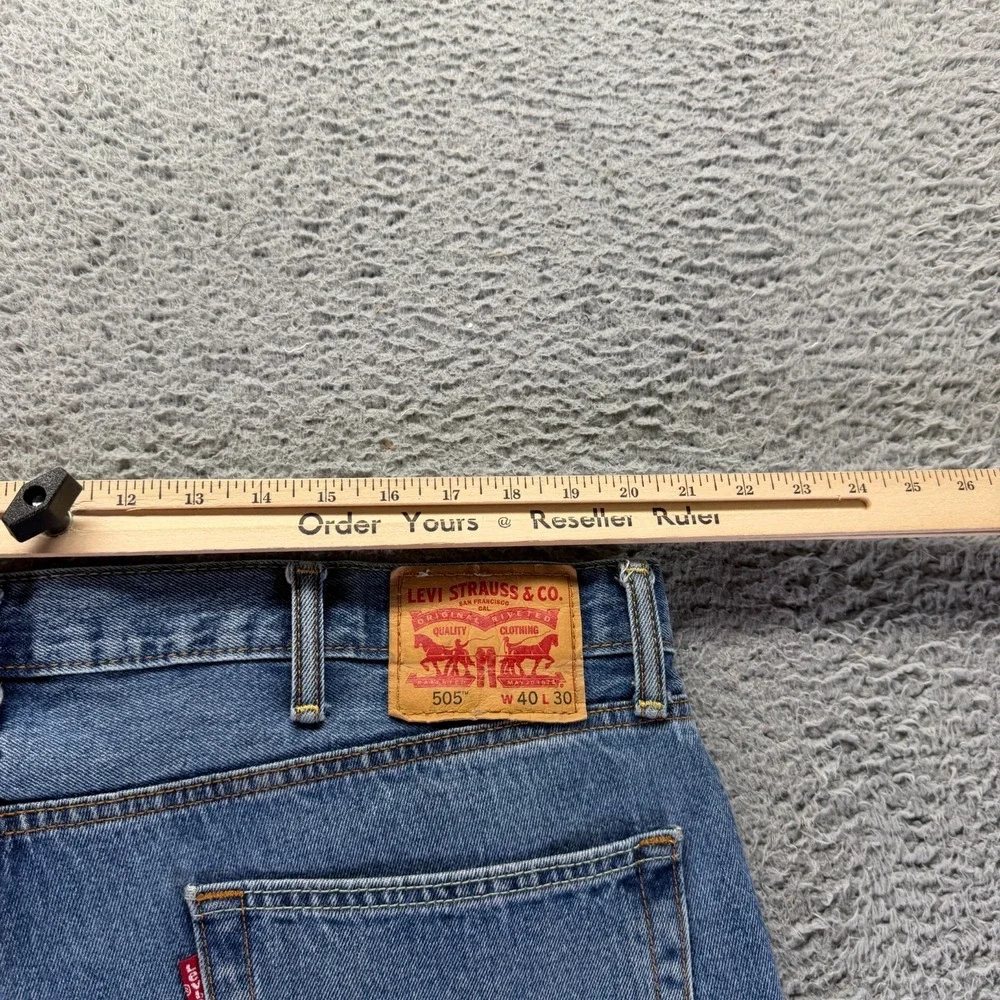 Levi's 505 Jeans Men 40x30 Blue Cotton Denim Straight Travel Workwear Streetwear
